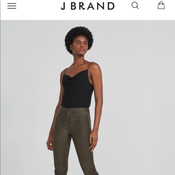NWT J Brand Leather Leggings (Dark Olive Green)